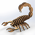 4D Scorpion Decorative Wood Art Decor