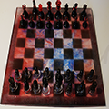 Crimson Realm, Clear with Blue tint Chess Board Set 