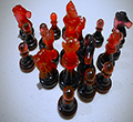 Crimson Realm Chess pieces - 16 Red Black Pattern