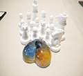 Glossy Ivory Chess Pieces - 16 Pieces