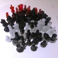 Chess Pieces 2 Single Colour Set of 32