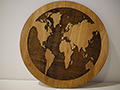 Circular Engraved Wall World Map