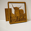 Multi-Layer Wooden Highland Cow Art