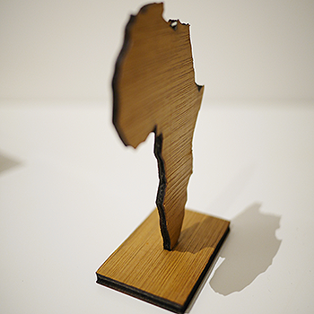 Elegant Tabletop African Map Piece - Polished Wood Base