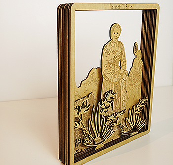 Layered WoodCut Portraits - Harriet Thubman