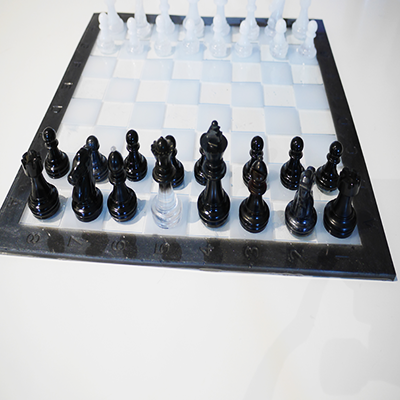Glacier Fade Chess Board Set - Handmade, Unique 