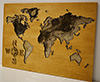 Wall wood resin inlay world map