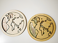 World Map Resin Inlay Coffee Coaster  (x3)
